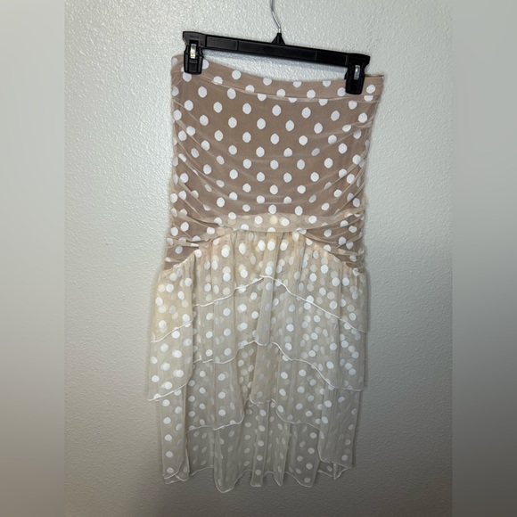 Majorelle Heidi Sheer Mesh Chiffon Polka Dot Ruffle Midi Skirt size M - Picture 2 of 6
